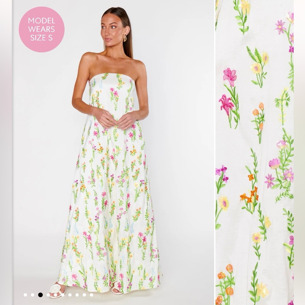 Show Me Your MuMu floral strapless gown - Picture 2 of 3
